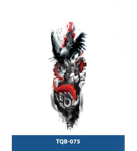 TQB-075 KARTAL VE SAAT DESEN RENKLİ GEÇİCİ KOL DÖVMESİ-TATTO