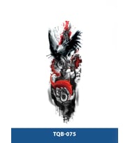 TQB-075 KARTAL VE SAAT DESEN RENKLİ GEÇİCİ KOL DÖVMESİ-TATTO