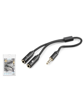 3.5Mm Mikrofon Aux Ses Ayırıcı Adaptör Siyah Hdx1083