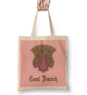 Coral Peacock Badge Black Clover Bez Çanta Uzun Saplı