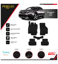 Peugeot 5008 2017+ 3D Havuzlu Paspas (Siyah - Beyaz)