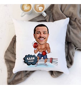 Kişiye Özel Boksör Karikatürlü Yastık