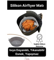 Isıya Dayanıklı Esnek Yıkanılabilir Yapışmaz Silikon Fırın Ve Airfryer Yuvarlak Model Pişirme Matı