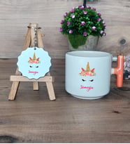 Unicorn Hediye Seti Kupa Bardak T Kulplu ve Anahtarlık Arkadaşa Kız Kardeşe Hediye (Model 7)
