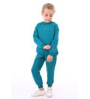 Toontoy Kız Çocuk Nakışlı Sweatshirt (Petrol)