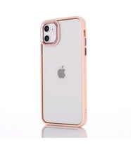 Ally iPhone 12 - 12 Pro 6.1inç Kılıf Parlak Renkli Çerçeveli Ultra Lüx TPU Silikon Kılıf (Pembe)