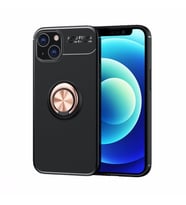 Uyumlu Model Apple iPhone 13 Kılıf Yüzüklü Magnetli Ravel Case (Gold)
