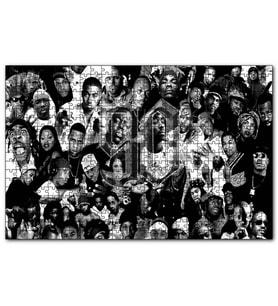 Cakapuzzle 90 Rap Şarkıcısı Monochrome  Puzzle Yapboz MDF (Ahşap) (255 Parça)