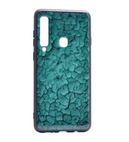 Galaxy A9 2018 Mermer Desenli Pane Silikon Kılıf (Yeşil)