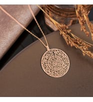 925 Ayar Gümüş İnşirah Suresi Dualı Kolye (Rose)