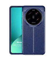 Microsonic Xiaomi Mi 14 Ultra Kılıf Deri Dokulu Silikon Siyah (Lacivert)