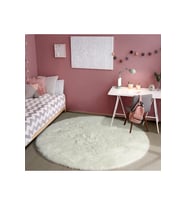 Rovigo Home Yuvarlak  Tüy Dökmez Tavşan Tüyü Post Halı Camel RVG6004YV 80x80 cm (Krem)
