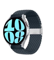 Sneezy Samsung Galaxy Watch 5 Pro R-920 İle Uyumlu 20mm Metal Klips Solo Fiberlink Örgü Kordon (Koyu Mavi)