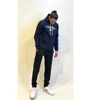 Kapşonlu Rahat Kalıp İçi Polarlı 3 iplik Tokyo Baskılı SweatShırt spr24sw12 (Lacivert)