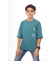Erkek Çocuk Cep Baskılı T-Shirt 9-14 Yaş Lx6967 ANGELOS GIRLS (Çağla Yeşili)