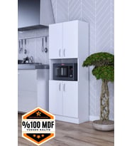 Roma Çok Amaçlı Dolap Kapaklı Bölmeli Mikrodalga Fırın Mutfak Balkon Banyo MDF (Beyaz)