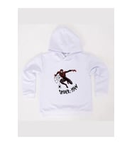 Spiderman baskılı örümcek adam kapüşonlu pamuklu kumaş çocuk sweatshirt (Beyaz)