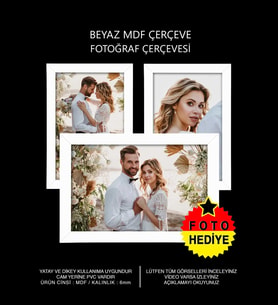3 Adet 15x21 Çerçeve - Mdf Çerçeve - Fotoğraf Çerçevesi (Beyaz)