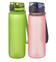 Uzspace 2'li Tritan Matara Seti 800 ml 14 Farklı Renk Seçeneği FiftyFifty (Yeşil-Pudra)