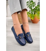 Khayt Daisy Casual Günlük Kadın Babet Ayakkabı (Lacivert)