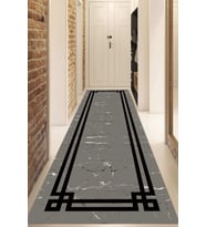Dijital Baskılı Kaymaz Taban Yıkanabilir Modern Yolluk Ve Koridor Halısı NDU-SD-444 (Gri)