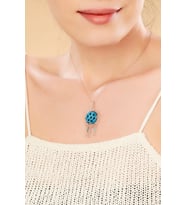 Yedi Gözlü Süryani Nazar Boncuklu Telkari Altın Kaplama Gümüş Kolye (Rose)