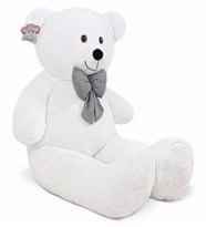 Pababo 140 Cm Papyonlu Büyük Ayıcık (%100 yerli) (Beyaz)