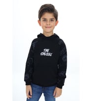 Toontoy Erkek Çocuk Nakışlı Sweatshirt (Siyah)