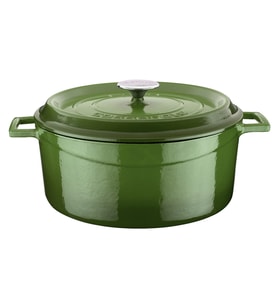 Lava Döküm Yuvarlak Tencere. Trendy Çap(Ø)28cm. (Yeşil)