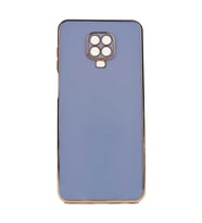 Xiaomi Redmi Note 9S Kılıf Kenarları Gold Kamera Korumalı Renkli Pastel Silikon Açık Yeşil BARK (Açık Mavi)