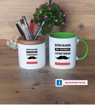 Erkek Öğretmene Hediye Kalemlik, Kupa Bardak T Kişiye Özel Hediye (Model 14)