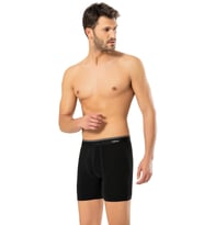 Erdem Erkek Pamuk Elastan Uzun Boxer 1470 - 3 Adet (Siyah)