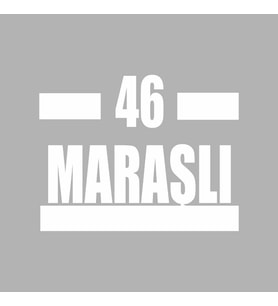 46 Maraşlı Araba Sticker siyah 16x9 CM (Beyaz)