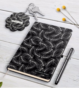BK Gift Kişiye Özel İsimli Beyaz Defter Kalem Ve Anahtarlık Hediye Seti-29 (Model 2)