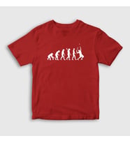 Presmono Unisex Çocuk Beyaz Evolution Evrim Spor Tennis Tenis T-Shirt 333427tt (Kırmızı)