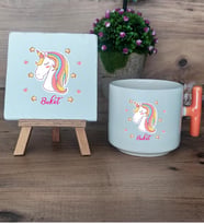 Unicorn Hediye Seti Kupa Bardak T Kulplu ve Dekoratif Taş Kadın Arkadaşa Doğum Günü Hediyesi (Model 7)
