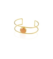 Kadir Jewellery 22 Ayar Altın Kaplama Zirkon Taşlı Ayarlanabilir Vintage Bilezik (Turuncu)