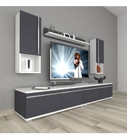 Decoraktiv Eko 5220TA Mdf Tv Ünitesi Tv Sehpası (Beyaz - Antrasit)