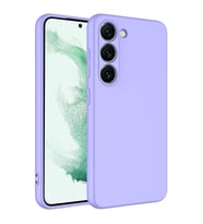 Samsung Galaxy S23 Kılıf Kamera Korumalı iÇi Süet Dokulu Lansman Tipi Silikon (Lila)