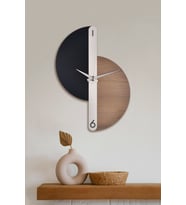 Dekoratif Ahşap Duvar Saati 55 Cm - Pablo (Siyah)