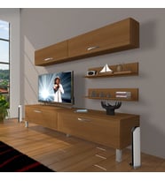 Decoraktiv Eko 5 Slm Std Krom Ayaklı Tv Ünitesi Tv Sehpası (Ceviz)