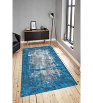 Dijital Baskılı Yıkanabilir Kaymaz Modern Renkli Salon Halısı Mutfak Halısı Yolluk ND-HY-918 (Mavi)