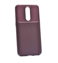 Oppo RX17 Pro Kılıf Karbon Silikon Case (KAHVE)