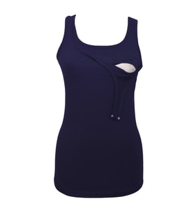 LuvmaBelly  Maternity 1501_1530 Pamuklu Lohusa Emzirme Atleti (10 Renk Mevcut) (Lacivert)