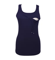 LuvmaBelly  Maternity 1501_1530 Pamuklu Lohusa Emzirme Atleti (10 Renk Mevcut) (Lacivert)