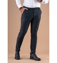 SLİMFİT KIŞLIK DAR PAÇA ERKEK KUMAŞ PANTOLON (Lacivert)