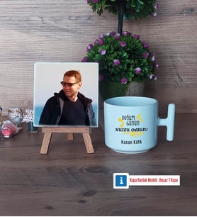 Doğum Günü Hediyesi Fotoğraflı Dekoratif Taş, Kupa Bardak Beyaz Hediye (Model 12)