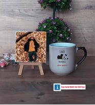 Sevimli Panda Fotoğraflı Dekoratif Taş, Kupa Bardak Beyaz Hediye (Model 10)
