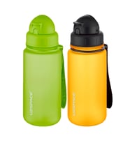 Uzspace 2'li Pipetli Tritan Matara Seti 400 ml FiftyFifty (Turuncu-Bej)