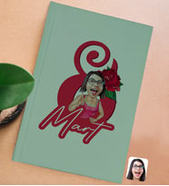 BK Gift 8 Mart Karikatürlü Sert Kapaklı Pudra Pembesi Lastikli Defter , Arkadaşa Hediye, Yeni İş Hediyesi, Doğum Günü Hediyesi (Model 1)